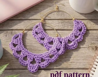 136. Modernes Lace Häkelohrring-Muster | Boho Schmuck Anleitung (PDF Download)