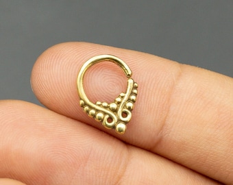 Septum Ring - 1.2mm  (16g) - 6mm, 8mm, 10mm  (INSIDE THE RING), Brass Nose Septum Jewelry | Organika Tribal