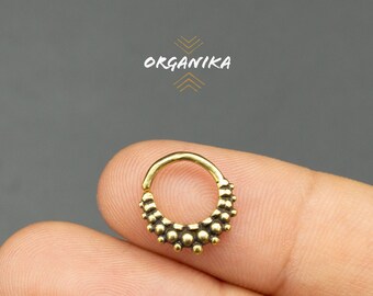 Septum Ring - 1.2 mm (16g) - 6mm, 8mm, 10mm  (INSIDE THE RING),  Brass Nose Septum Jewelry | Organika Tribal