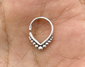 Septum 1.2 mm (16g), Silver 925, Septum Ring, Septum Piercing, Nose Septum Jewelry | Organika Tribal