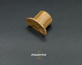 Labret, Lip Plug, Olive Wood Labret for stretched Lip, Concave Labret  - From 4mm (6g) to 12m (1/2")  | Organika Tribal