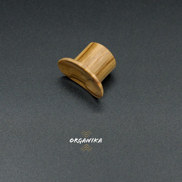 Labret, Lip Plug, Olive Wood Labret for stretched Lip, Concave Labret  - From 4mm (6g) to 12m (1/2")  | Organika Tribal