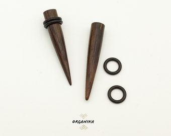 Ear Stretcher - Wood - Taper | From 2mm (12g) to 25mm (1 inch) - PAIR | Organika Tribal