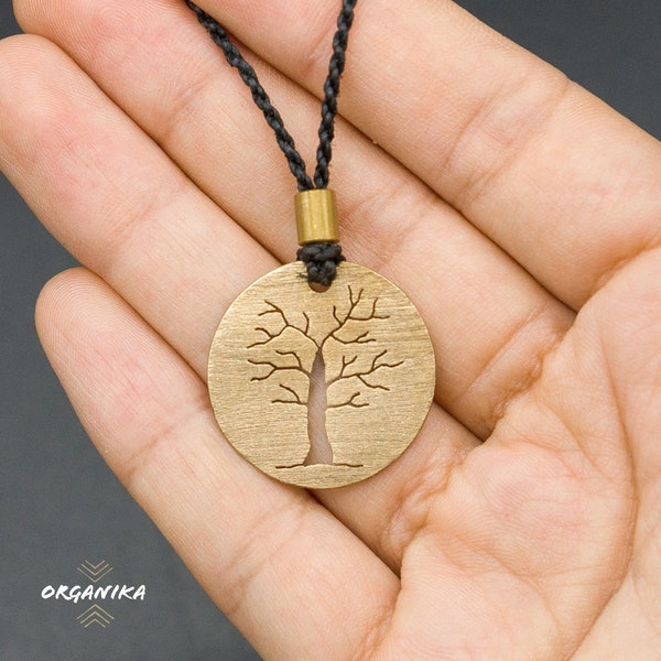 Collana Albero della Vita - CiondoloTraforato a mano su Ottone  | Organika Tribal