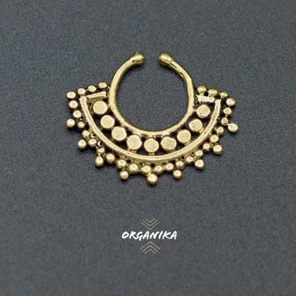 Falso septum - Latón - Fake septum -  Para nariz no perforada - Latón Italiano