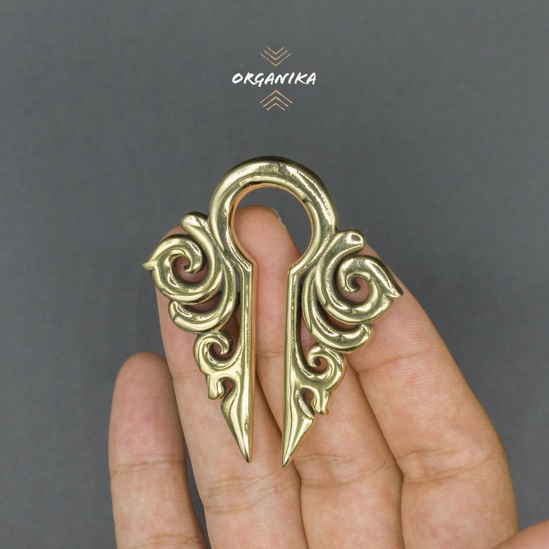 Ear Weight Ear Hangers Brass Ear Stretching PAIR Etsy