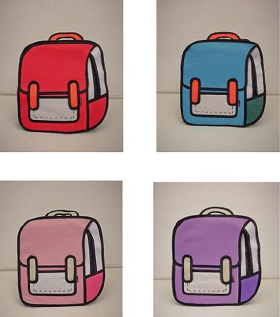 2d cartoon backpack