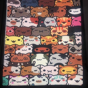 GROSSE Kordelzugtasche H 20 x L 16 cm Neuheit Katze Meme Otaku Videospiel Karte Anime Cartoon