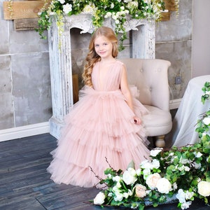 Flower girl dress, Babygirl dress, Baby light pink dress, Tutu dress, Princess dress, Party dress