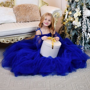 Royal blue flower girl dress, Baby royal blue dress, Party dress, Princess dress, First Birthday dress, Christmas dress, Dress for girls