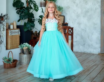 Vestido de niña de flor turquesa vestido de niña de flor de - Etsy España Vestido de niña de flor turquesa vestido de niña de flor de - Etsy España
