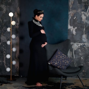 Black jersey maternity dress , Maternity gown, Maternity dress, Baby shower dress, Maternity dress for photo shoot.