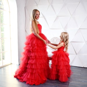 Red mother daughter matching dress, Mommy and me outfits, Christmas photo shoot, Photo session, Christmas dress, Dresses for first birthday