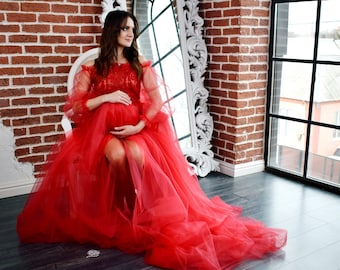 Long Red Maternity Dress Baby Shower Dress Maternity Gown Photo Shoot Maternity Dress Maternity Photo Photoshoot Pregnancy Etsy Canada