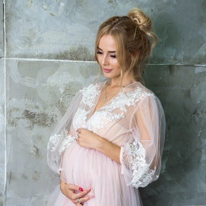 Long Light Pink Maternity Dress Dress for Baby Shower Dress - Etsy
