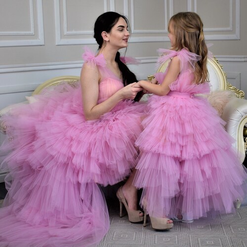 Hot Pink Matching Dresses Mommy and Me Dress Birthday Tutu - Etsy