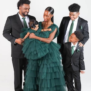 Green mother daughter matching dress, Mommy and me dresses, 1st birthday dresses, Mommy and daughter dresses, Photo shoot dresses image 5