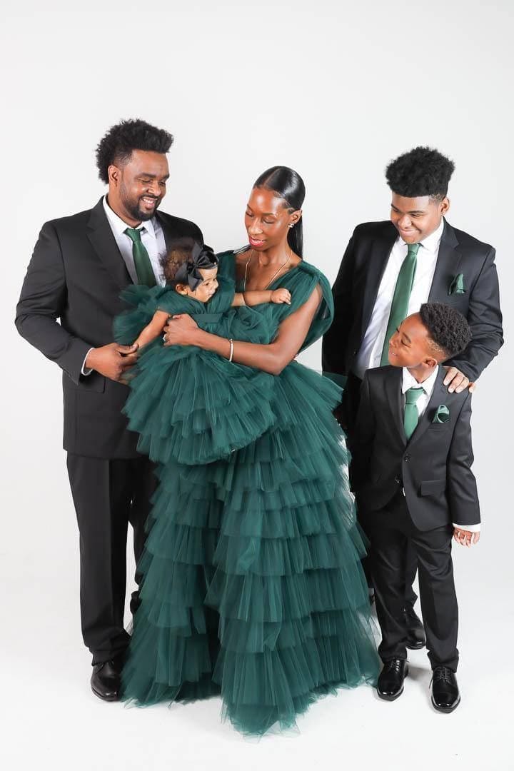 Green Mother Daughter Matching Dress, Mommy and Me Dresses, 1st Birthday Dresses, Mommy and Daughter Dresses, Photo Shoot Dresses