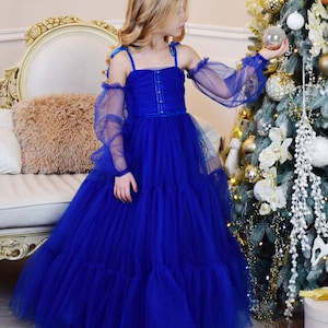 Royal Blue Flower Girl Dress, Baby Royal Blue Dress, Party Dress ...