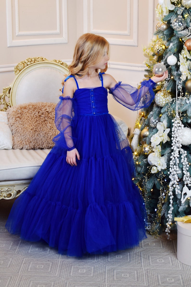 Royal Blue Flower Girl Dress Baby Royal Blue Dress Party Etsy UK