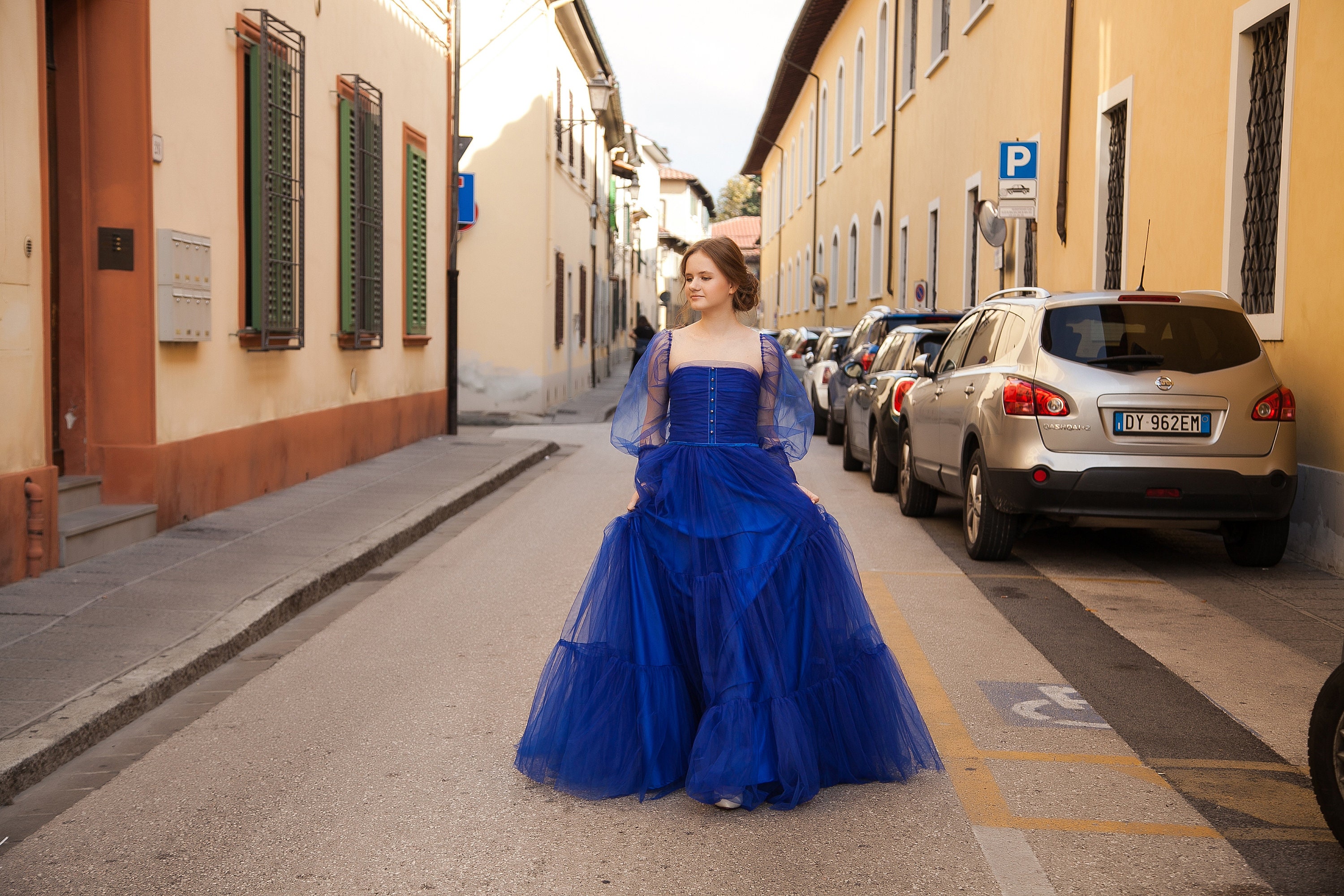 Royal Blue Elegant Dress, Corset Dress in Vintage Style, Prom Dress, Women  Tulle Dress, Evening Long Dress, Sheer Tulle Dress Gown -  UK