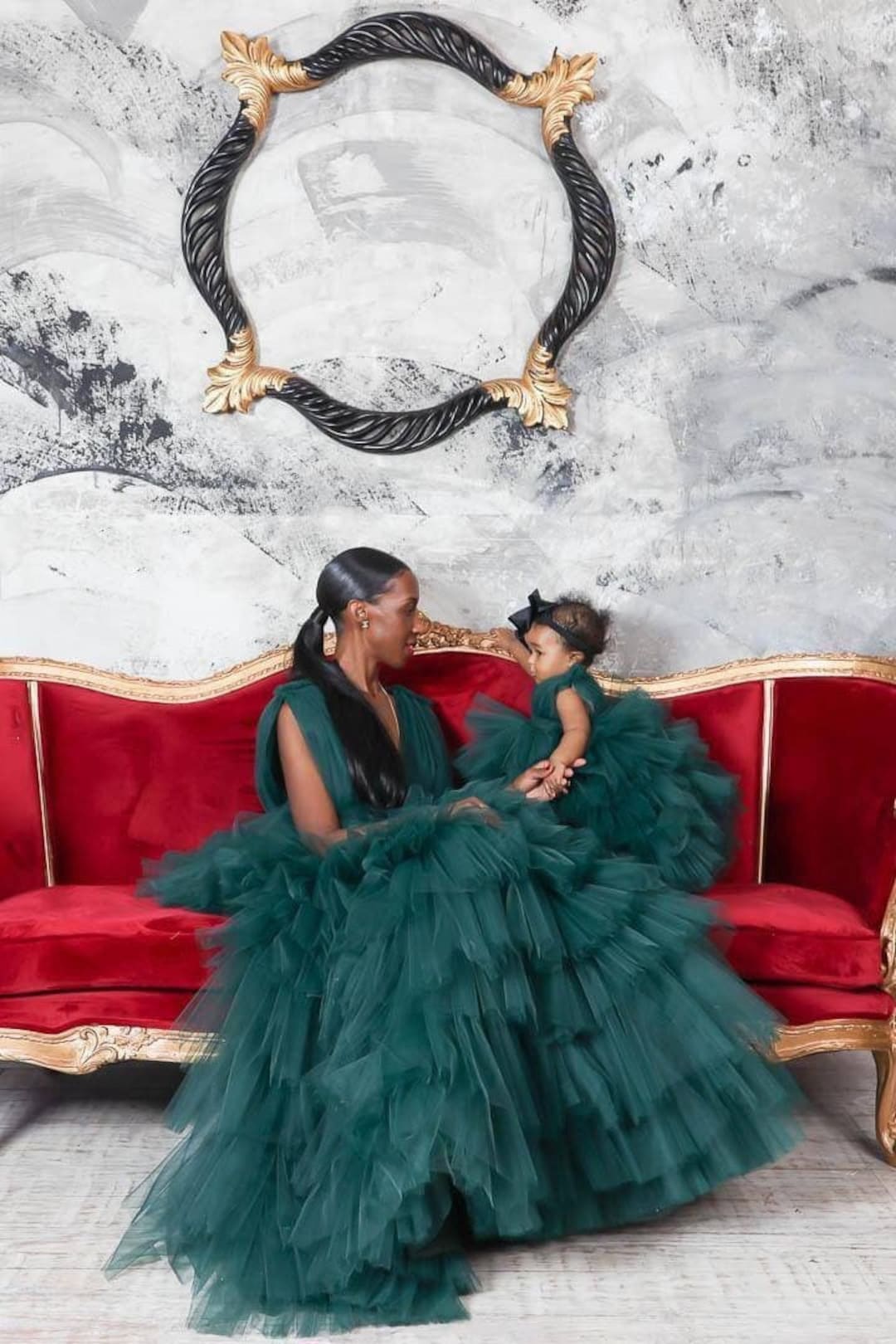 Green Mother Daughter Matching Dress, Mommy and Me Dresses, 1st Birthday Dresses, Mommy and Daughter Dresses, Photo Shoot Dresses Green Mother Daughter Matching Dress, Mommy and Me Dresses, 1st Birthday Dresses, Mommy and Daughter Dresses, Photo Shoot Dresses