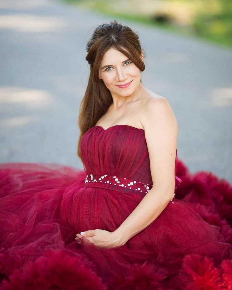 Maternity Dress Dress for Baby Shower Burgundy Maternity Etsy