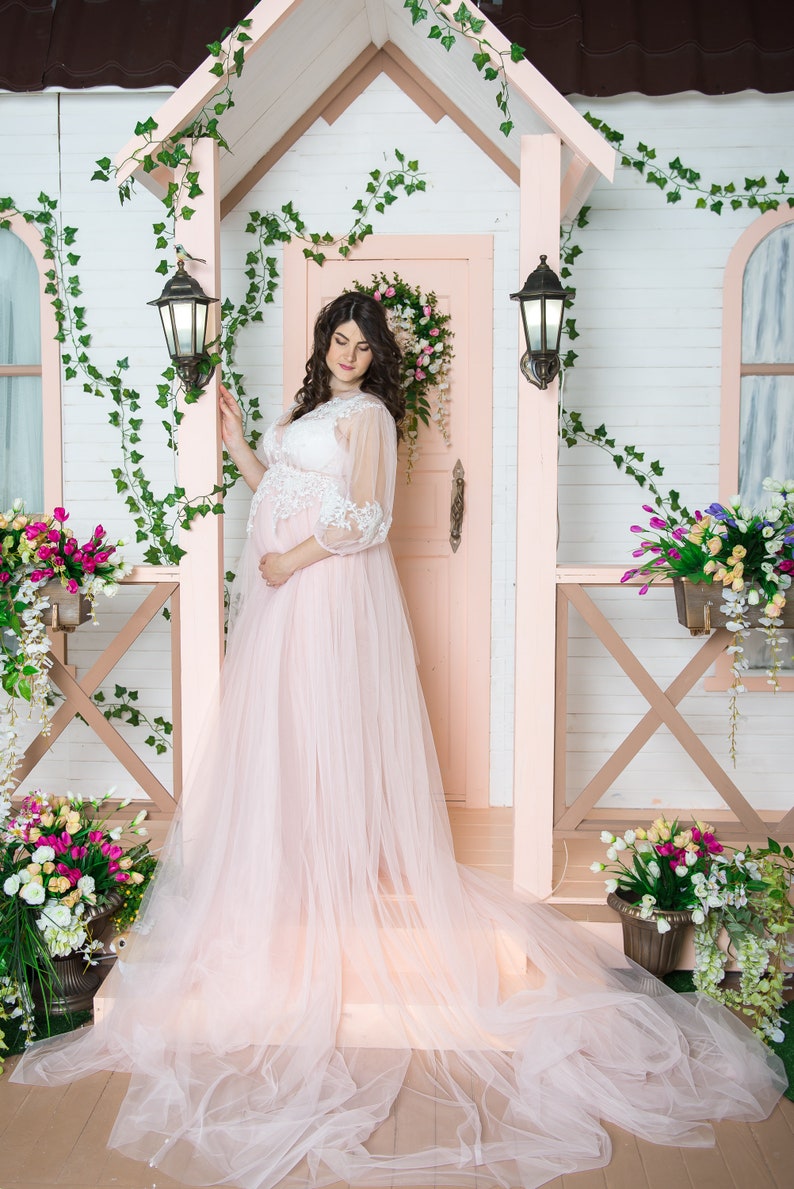 Maternity Gown Baby Shower Dress Pregnancy Gown Maternity Etsy