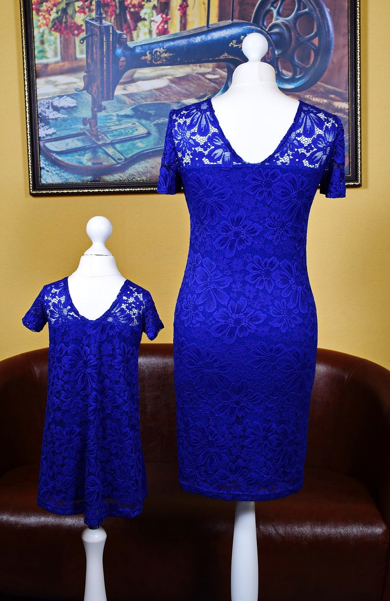 Blue mother daughter matching dress mommy and me outfits | Etsy