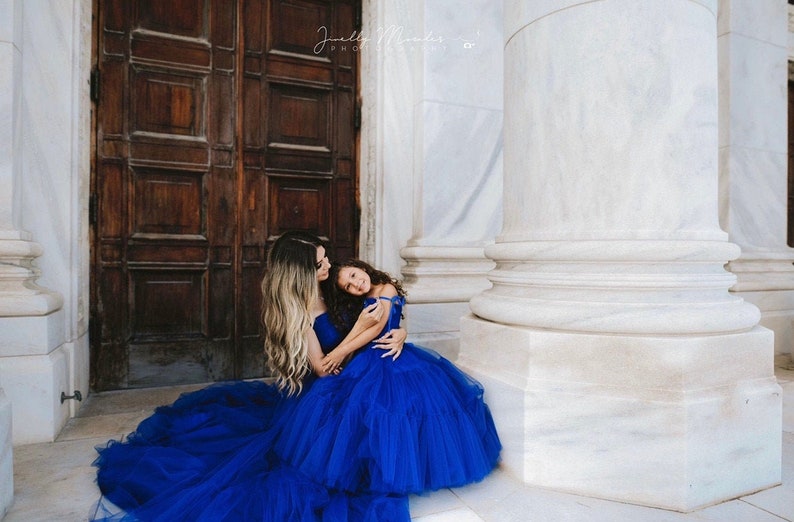Royal Blue Mother Daughter Matching Dresses Mommy and Me - Etsy