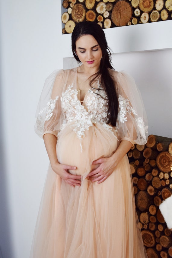 Turbina terciopelo En la actualidad Vestido largo de maternidad beige Vestido para Baby shower - Etsy España Turbina terciopelo En la actualidad Vestido largo de maternidad beige Vestido para Baby shower - Etsy España