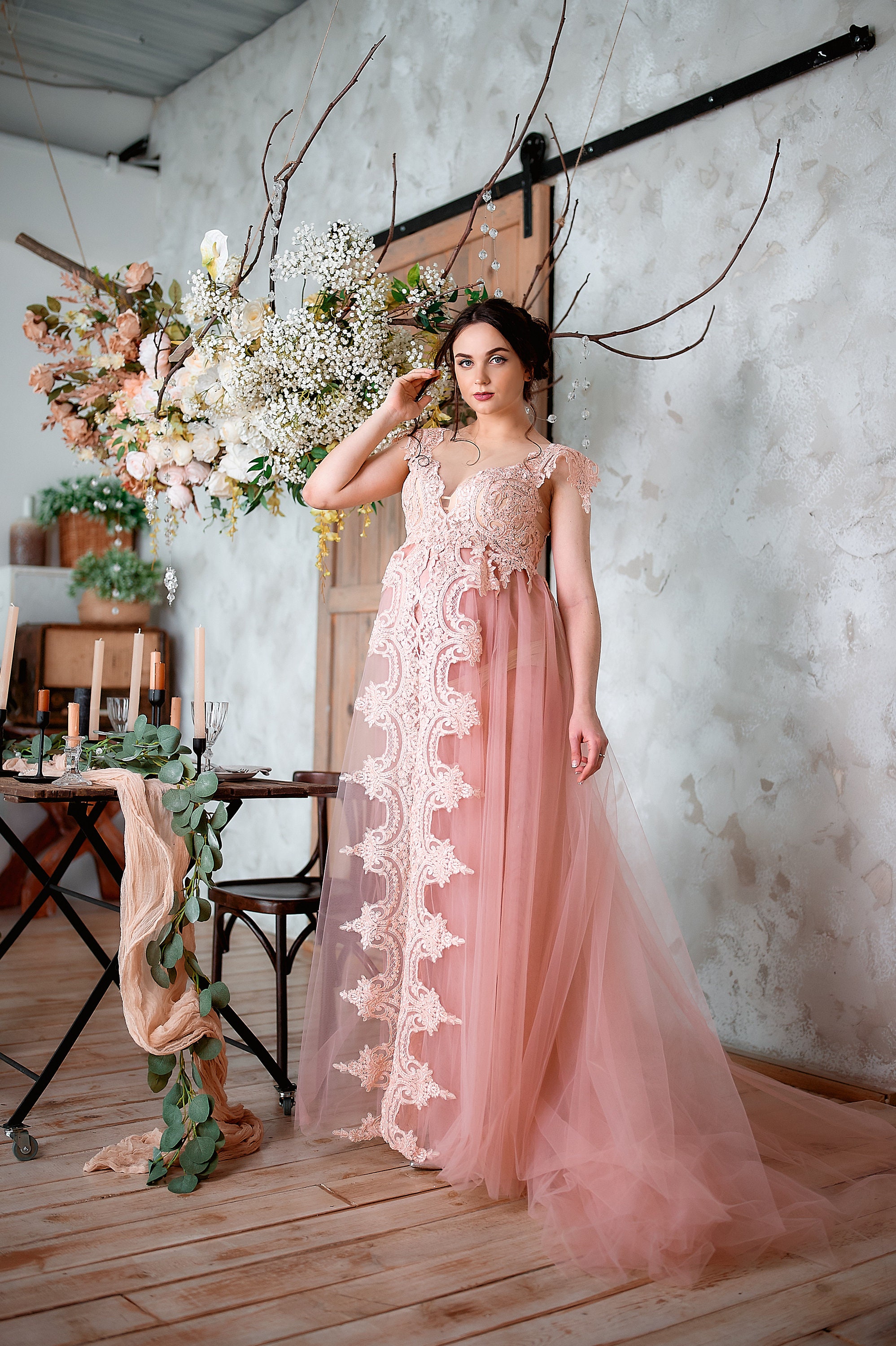 Gold Lace Maternity Dress Lace Maternity Pale Yellow Maternity Dress Lace  Summer Maternity