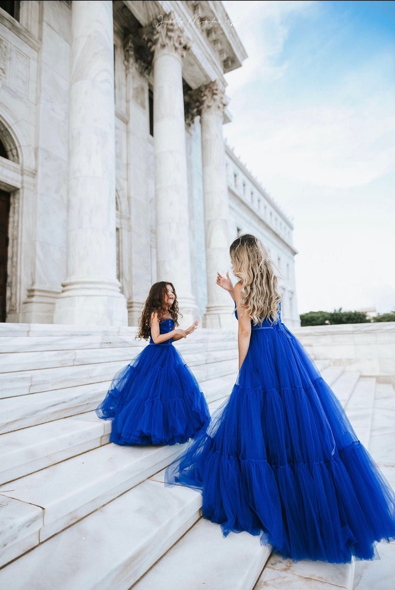 Royal Blue Mother Daughter Matching Dresses Mommy and Me - Etsy