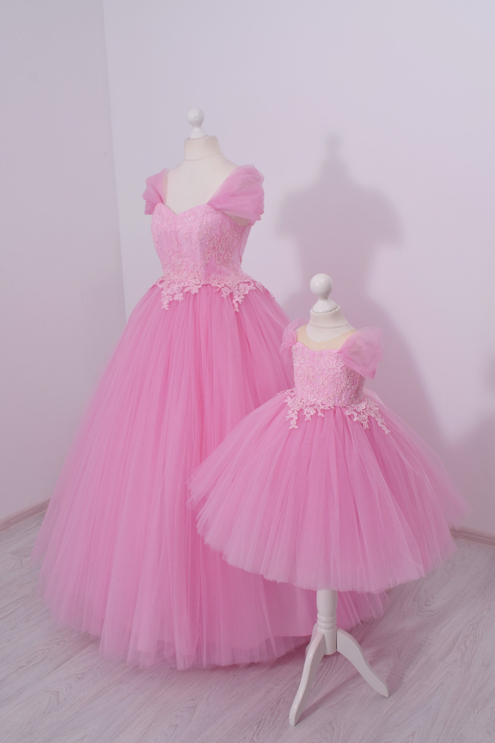 Pink Mother Daughter Matching Dresses Mommy and Me Dresses - Etsy