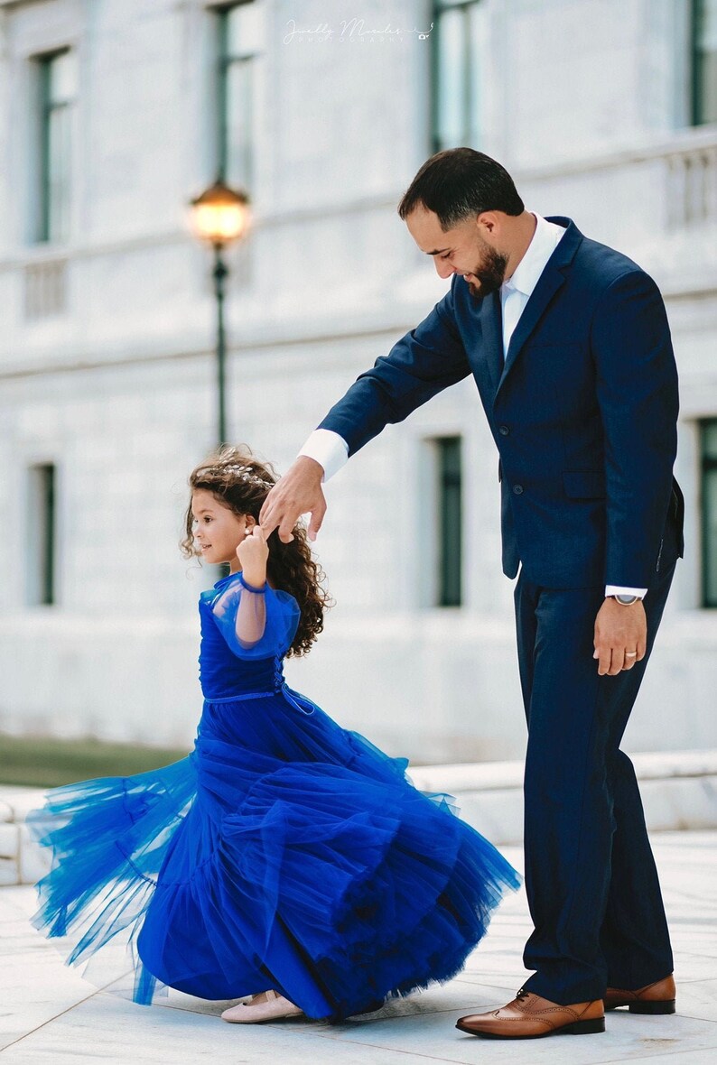 Royal Blue Mother Daughter Matching Dresses Mommy and Me - Etsy image.