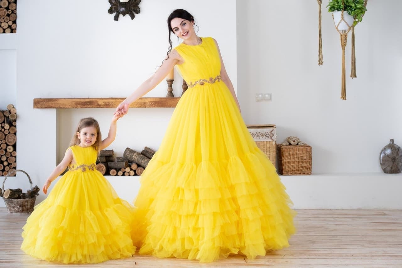 Vestido amarillo de madre hija a Vestidos - Etsy España