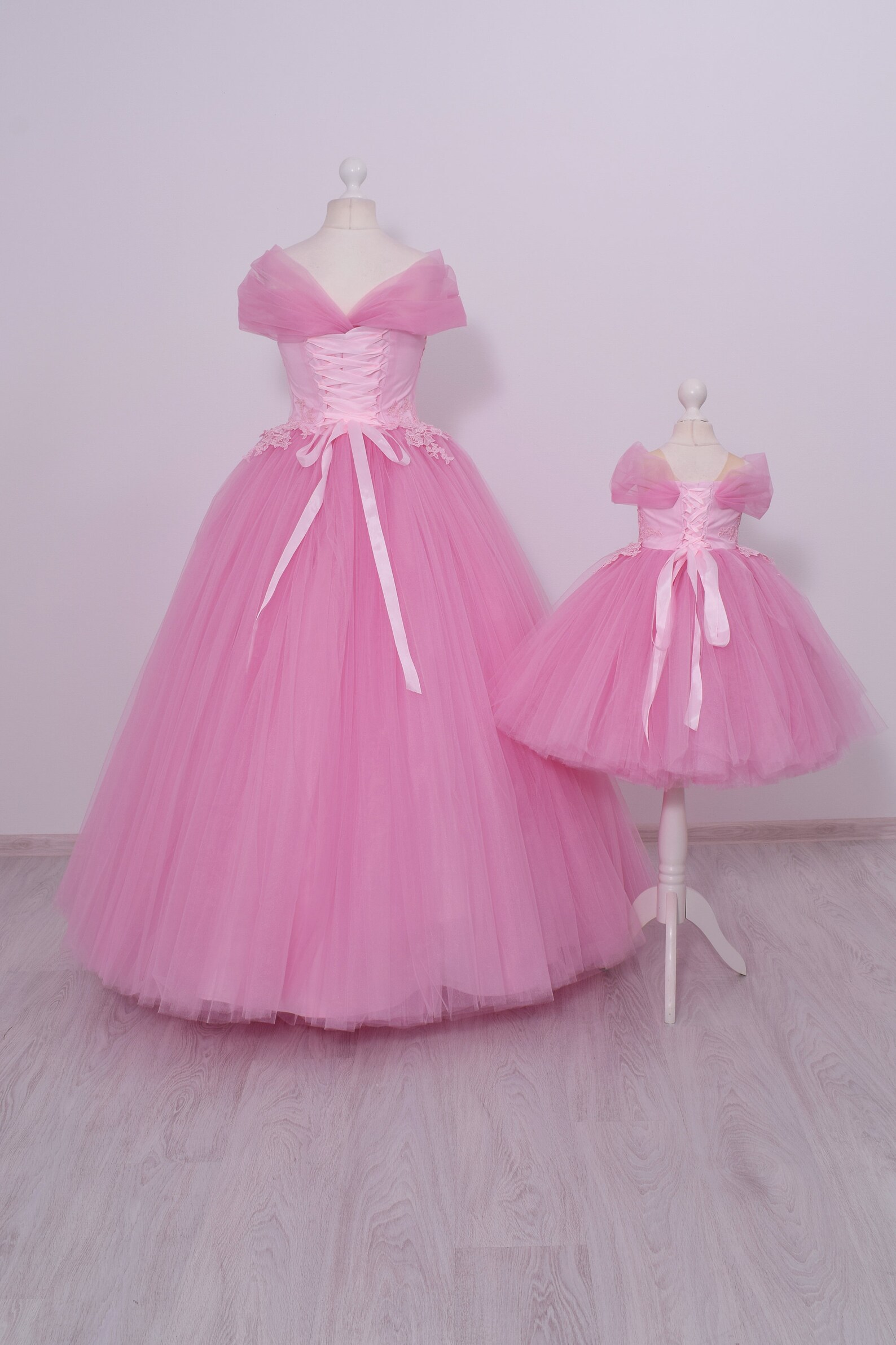 Pink Mother Daughter Matching Formal Dress MGD024