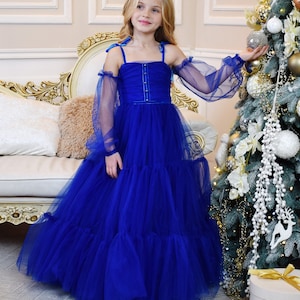 Royal Blue Flower Girl Dress, Baby Royal Blue Dress, Party Dress ...