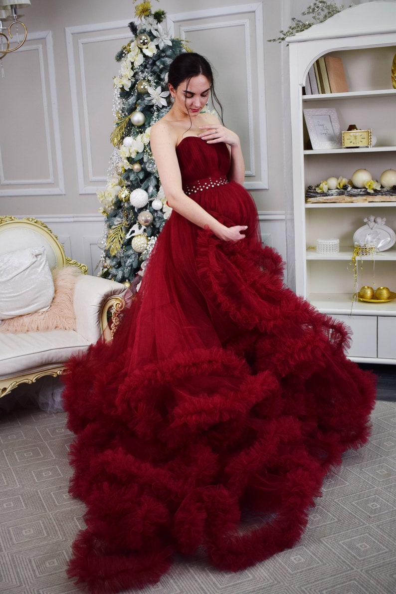 Burgundy Dress for Photo Shoot Maternity Dress Maternity Etsy