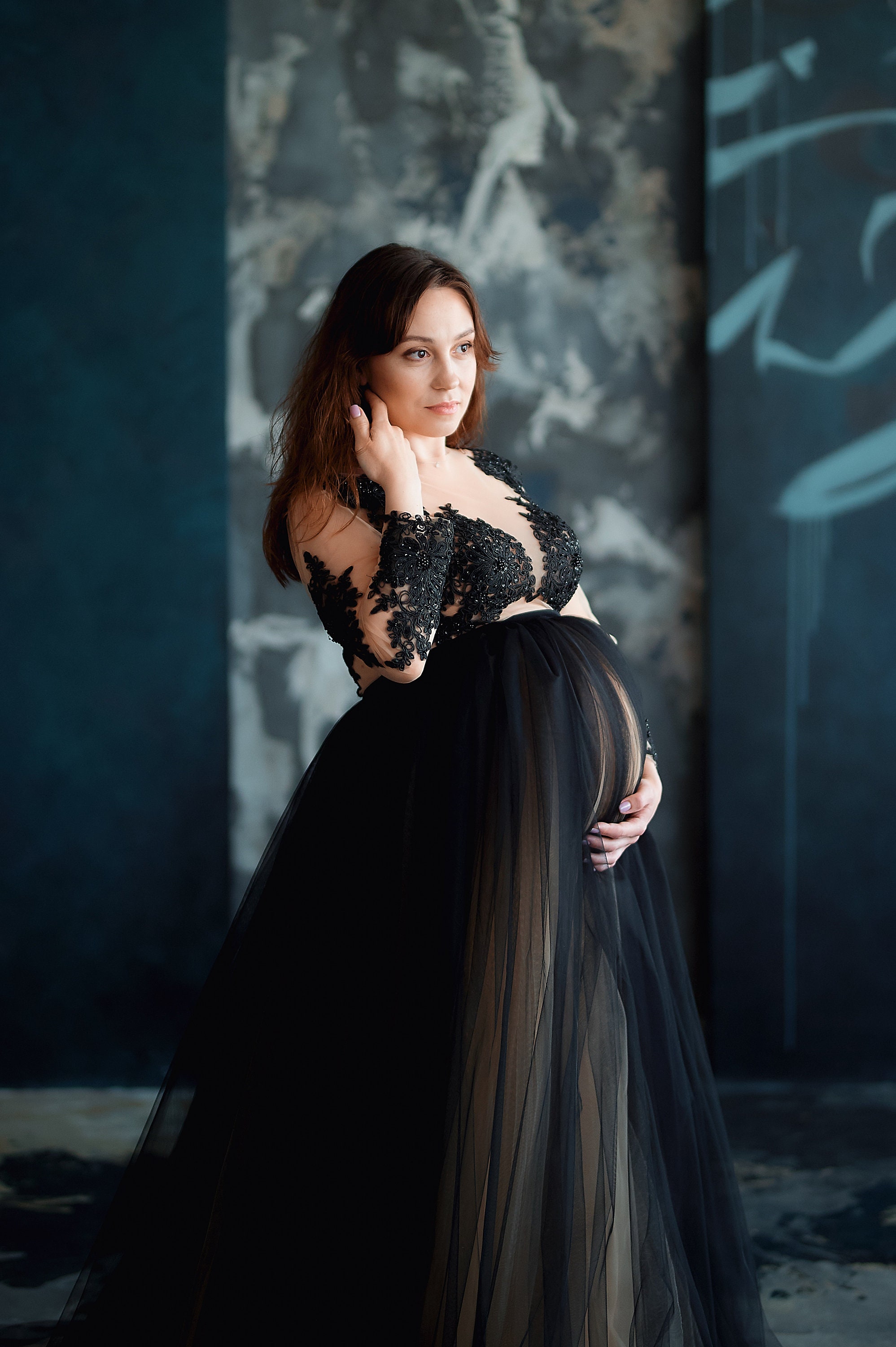 knee length dresses for ladies Maternity Slip Dress Long main image 1