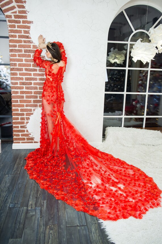 long train maxi dress