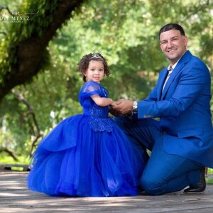 Royal Blue Mother Daughter Matching Gowns MGD112 main image 0