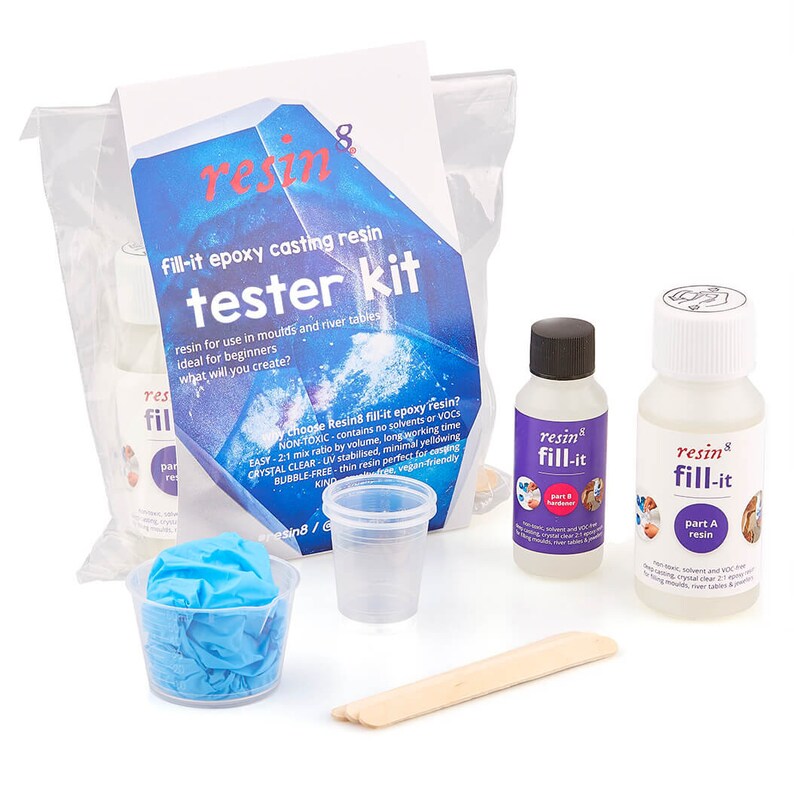 Resin8® Fillit Epoxy Casting Resin Basic Tester Kit ships Etsy