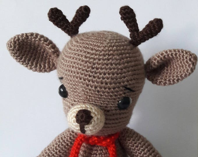 Amigurumi Deer  Handmade Stuffed Toys Gift for Nursery decor Woodland animals toy kids gift Crochet turtle baby gift amigurumi animal toy