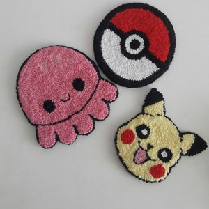 Punch Needle Coaster,Set of 2, pokemon,jellyfish Handmade Mug Rug,Drink Coaster,Tufted Mini Rug,Custom Mug Rug