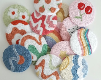 Tufted Mug Rug,Punch Needle Coaster,Mother's day gift,Wholesale Offer,Handmade Love for Mom gift,Set of 2,Punch Needle Art Coasters