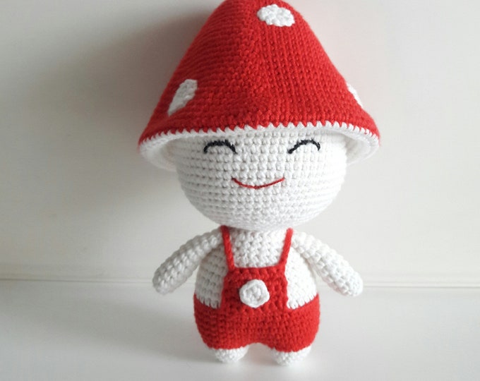 Amigurumi Mushroom Toy Crochet Stuffed Doll Handmade Stuffed Toys Gift Nursery decor Woodland animals toy kids gift Crochet baby gift
