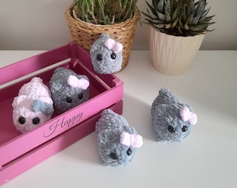 Amigurumi Sad Hamster,Cute Hamster Tiktok meme,Crochet Hamster pink bow handmade keychain hamster,Gifts for BoyfriendGifts for Him