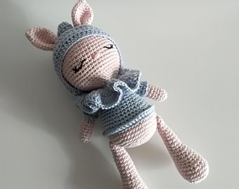 Baby amigurumi crochet bunny and crochet toy for a newborn or child gift Nursery decor Crochet Baby Bunny Peaches Amigurumi Doll Baby Rabbit