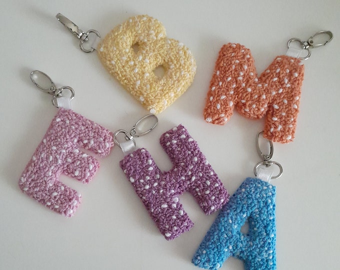 Name Key Chain,Punch Needle Keychain ,coaster,Customized Keychain,Friends Gift ,Personalized Gifts , Bag Charm